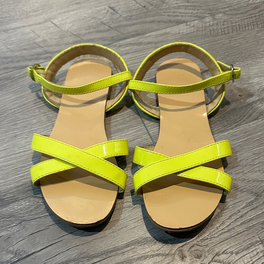 Kids Janie & Jack Neon Yellow Strappy Sandals